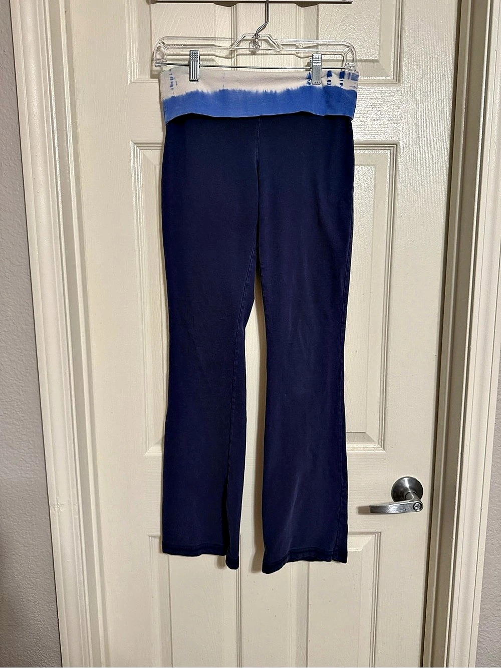 Y2K Navy Blue Foldover Leggings